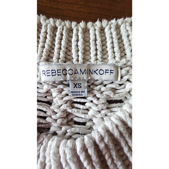 Rebecca Minkoff Blake Pearl Cable Knit Sweater, Cream,  Sz XS - Picture 7 of 11